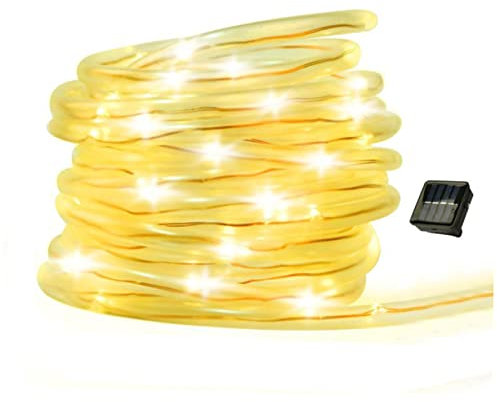 Artibetter 12m Led Warmweiß Solar Lichtschlauch Für Garten Party Und Hochzeiten Solarbetriebene Dekoration Für Außenbereiche