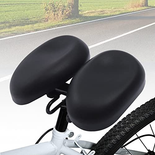 AUYART Fahrradsattel, stoßdämpfend, Dual Pad – verstellbarer weicher Sattel, Komfortkissen für Fahrrad, weniger Reibung, Fahrradsattel ohne Nase, Ersatz für den Sattel, Marathon, Mountainbike