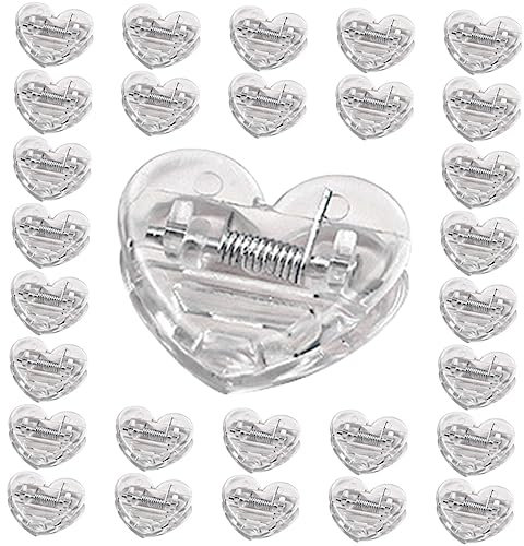 EXCEART 40stücke Transparente Herzclips Wiederverwendbare Kleine Fotoklammern Für Dokumente Und Dekoration Praktische Clips Für Schule Scrapbooking Und Bürobedarf