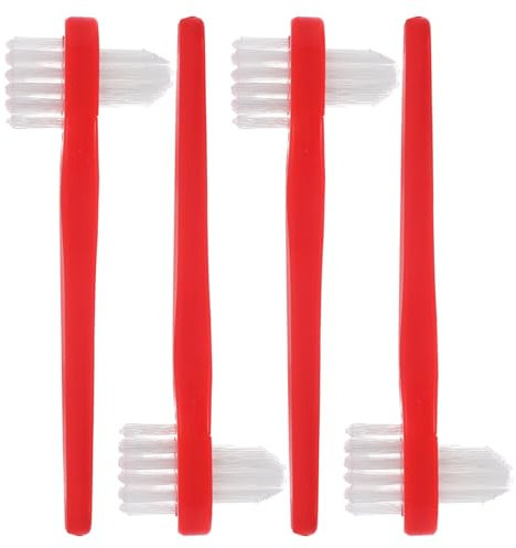 minkissy 4 Pièces Brosse À Prothèses Dentaires À Double Tête Brosse De Nettoyage De Prothèse Dure À Dents De Prothèse De Nettoyage À Fausses Dents À Dents Pour