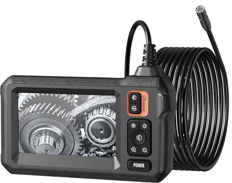 Endoskopkamera mit Licht, HD 1080P Weitwinkel-Inspektionskamera mit 4,3-Zoll-IPS-Bildschirm, IP67 Wasserdichtes Schlangenkabel, Flexible Kanalkamera für Inspektionsarbeiten (5M /