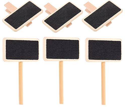 VILLFUL 50pcs Mini Blackboard Shape Clamps Wooden Blackboard Signs Pen Reusable Mini Note Clips Safe for Boys and Girls for Daily Life for Friends Wedding Party Store