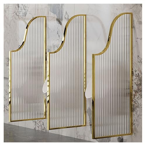 Urinal-Trennwand In Sonderform, 47,24 X 15,74 Zoll Urinal-Sichtschutzwand, Hocktoiletten-Schirmwand Aus Gehärtetem Glas, For Öffentliche Plätze/Hotels/Geschäfte(Gold,47.24 x 15.74in-2pcs)