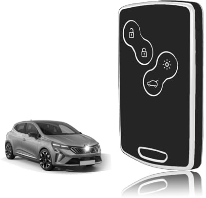 TOOMUME Funda Llave, Carcasa Llave Tarjeta Apto para Renault Scenic Clio Laguna Megane Zoe Captur Duster Espace Fluence Koleos Kadjar Kangoo Master Sandero, Cubierta Llaves Coche Mando - Smart Key