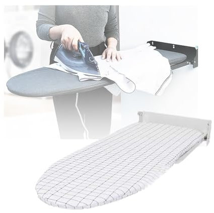 Tabla de Planchar de Pared, Plegable, compacta, Ideal para Espacios pequeños, dormitorios, lavanderías, guardarropas, Apartamentos (no Incluye Plancha) (Blanco 2)