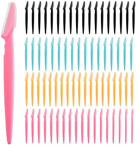 70 Pcs Eyebrow Razor Dermaplaning Tool for Women and Men, PLULON Face Razors Eyebrow Trimmer Facial Hair Remover Face Shaver for Women Smooth Skin