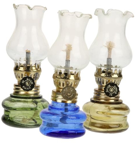MAGICLULU 3stücke Vintage Glas Kerosinlampe Retro Hurricane Lampe Für Innenräume Dekorative Öllampe Für Wohnzimmer Pub Schlafzimmer Und Gartenbeleuchtung
