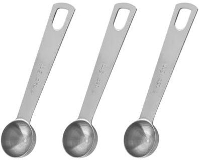 FSSTUD 3 Pcs 1 TSP 5ml Stainless Steel Measuring Spoons Single Teaspoon Measuring Spoon Short Handle Measure Spoon Small Kitchen Metal Tablespoons for Ingredients