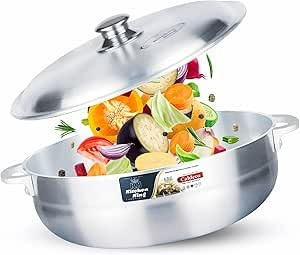 Kitchen King Caldero Aluminium Casserole Dish with Lid – Heavy-Duty Cooking Pot with Handles – Ideal for Stew, Curry & Soup – PFOA-Free – Available in 22cm, 24cm, 26cm, 28cm, 30cm (24cm)