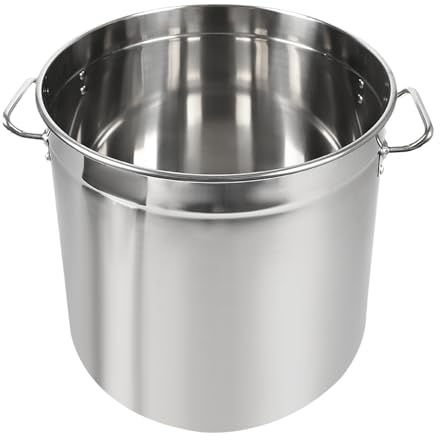 Olla de 50 litros con tapa de acero inoxidable, con asas y tapa retráctil, diámetro interior 40 cm, para desayunos de hoteles, eventos de catering