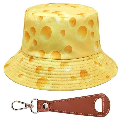 DGHEGDUI 1 Hut, 1 Hutclip, Käseförmiger Sonnenhut, Sonnenhut Zum Angeln Im Freien, Reiseaufbewahrungsclip, Tragbarer Hutclip.