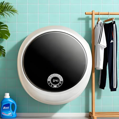 HuanSebesity Mini Lavatrice a Parete,Lavatrice Completamente Automatica da 3 kg per dormitorio,Mini Lavatrice Automatica,Lavatrice Portatile per Vestiti,Alta velocità Spin White