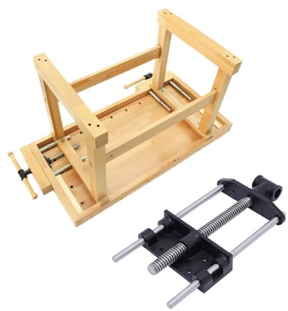 7''Holzschraubstock Vorderzange für Hobelbank, Tischlerschraubstock Metallschraubstock Tischklemme, Spannzange mit Zangenschlüssel, Fixieren von Werkstücken für Holzarbeiten, Sägen, Hobeln