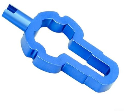 HanOaki Portable Valve Core Removal Tool for Car Motorcycle Bike, Aluminum Alloy Wrench for French British Valves, Includes Extension Rod and Adapter Nuts, 35x17x4.4 mm Compact Size