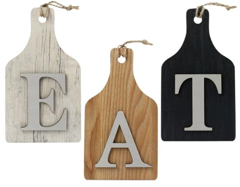 Genérico Eat Signs Kitchen Decor – Wood Eat Letterboard | Wall Hangable Sign 3pcs Large Wooden Letters For Kitchen Sign | Ideal For Dining Room Restaurant Coffee Shop Home