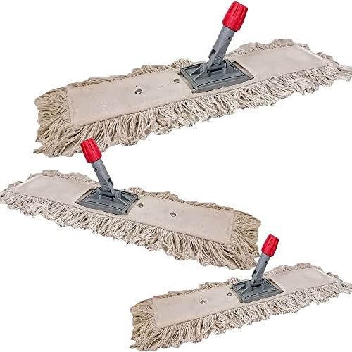 SGWEB Professional Scopa a Frange in Cotone 100% con Telaio Supporto per Lava Pavimento cm 60 Panno Professionale Made in Italy per Pulizia Pavimenti Alta Qualità Roma Interni Esterni