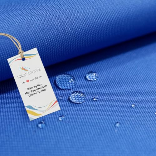 TOLKO wasserdichter Stoff Meterware | festes Segeltuch Nylon Stoff Planenstoff Nylonplane | Reißfest und Langlebig | 150cm breit | schwerer wasserfest beschichteter Outdoorstoff (Royal Blau)
