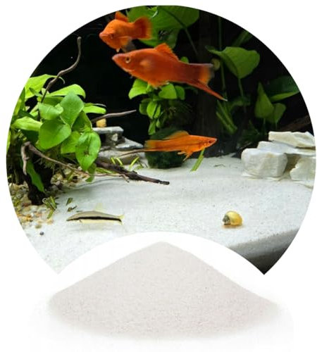 TM Aquatix Aquarium Sand Natural Substrate For All Types Fish Tanks (1kg, Silica 0,5-1mm)