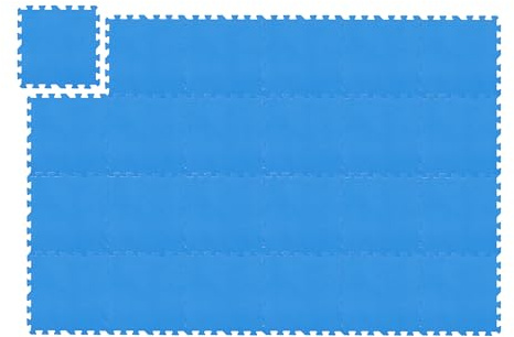 Relaxdays 72 x Bodenschutzmatte, Puzzlematten für Sport & Fitnessgeräte, 30x30 cm, 6,48 m², Schaumstoff, BPA-frei, blau