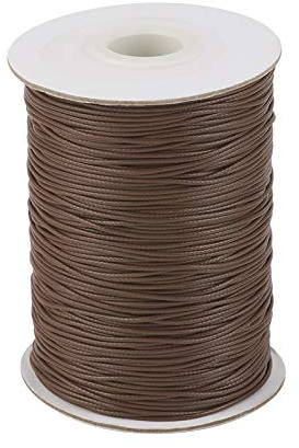 Bobina di filo di poliestere cerato, 1 mm, 181 metri/rotolo, per gioielli fai da te, collane, bracciali, artigianato, colore marrone cocco