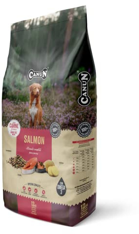 CANUN Pienso para Perros Adultos con Salmón Fresco Sin Cereales Alimento seco para Perros 12 kg Fresh Salmon