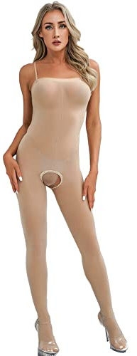 CHICTRY Lingerie Donna Babydoll Bodysuit Camicie da Notte Trasparente Pigiama Un Pezzo Biancheria Intima Senza Manica Catsuit Completi Intimi Sleepwear Nudo C Taglia unica