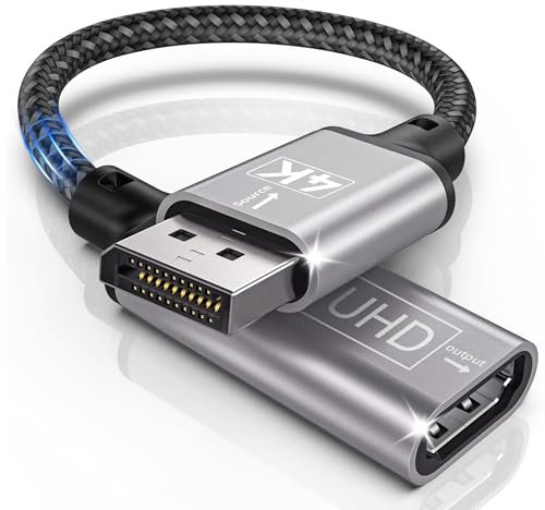 Tanzato 4K Adattatore Displayport to HDMI,Convertitore da Maschio a Femmina,Unidirezionali DP to HDMI Adapter,Displayport HDMI Adapter Compatibile con Laptop,Desktop,Lenovo,Dell,HP,HDTV,Proiettore ecc