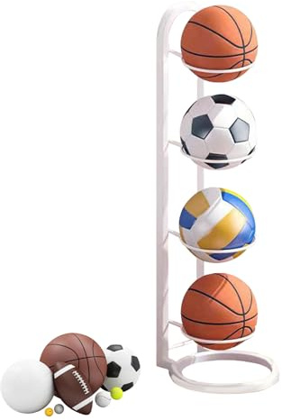 Dubbulon Soporte Vertical De Hierro para Pelotas De Baloncesto y Voleibol | Soporte De Fútbol, Metal, Estante De Pared, Anillo De Exhibición