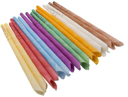 Sarini Candele per Orecchie 32 Pezzi Candele per Orecchie Naturali Coni per Cera d'api, con 10 Dischi protettivi Kit Candele per rimozione cerume con Cera d'api Organica Naturale