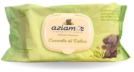 AZIAMOR Salviette Detergenti per Neonato Con Chiusura Riutilizzabile, Doppia Texture, Senza Profumo, Con Bisabololo e Malva, 12 Confezioni da 72 Pezzi