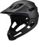 Peosaard Full Face Helmet, Mountain Bike Helmet for Adult Breathable Shock-Proof PC Full Face Bike with Detachable Chin Holder & Visor Adjustable Black for Biking, Adult