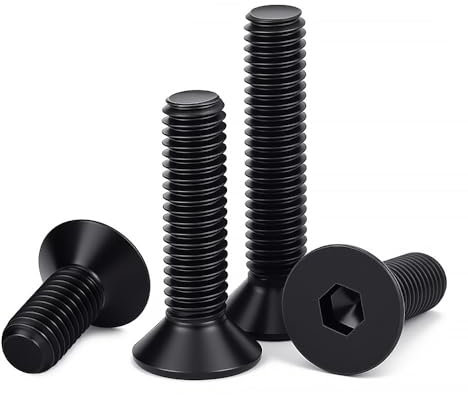 FRAOMHFW Tornillos de Cabeza Hueca Hexagonal DIN7991 con Cabeza avellanada Plana y Cabeza Allen, M2M2.5M3M4M5M6M8M10M12, de Acero de Grado 10.9, Color Negro(70mm,M8 (10pcs))