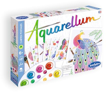 SentoSphère - AQUARELLUM - CARTES POSTALES ANIMAUX - Kit peinture - Peinture Aquarellable Magique - A partir de 7 ans - fabriqué en France