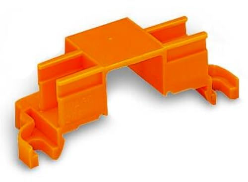 WAGO Befestigungsadapter 243-112 | 4 Steckplätze für 4- & 8-Leiter-Klemmen (Serie 243), 10 Stück, Schraubbefestigung für MICRO Verbindungsdosen-Klemmen, geeignet zur Montage auf Tragschiene 35, orange