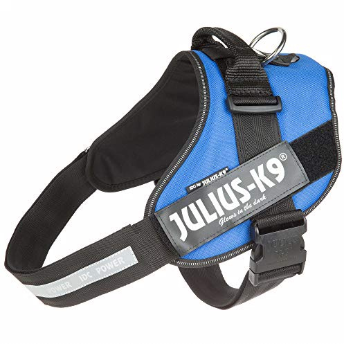 IDC Powergeschirr, 2XL, Blau - Reflektierendes Hundegeschirr mit Logo-Feld, verstellbar, atmungsaktiv, Bewegungsfreiheit, OEKO-TEX zertifiziert, für kleine, mittlere & große Hunde