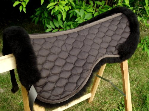 Förster-Fellnest Qualitäts echt Lammfell Springkissen Sattelkissen in braun - Dunkelbraun | Made in Germany | Druckentlastung, atmungsaktiv