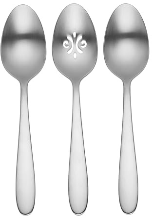 Oneida Vale Set of 3 Serving Spoons, Silver