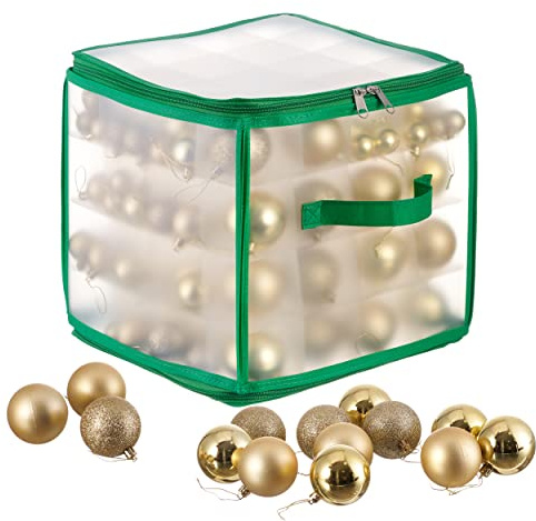 Scatola Portaoggetti Pallina di Natale (per 64 Palline) - Affidabile e Robusto - Borsa Porta, Contenitore per Ornamenti, Addobbi, Decorazioni per Alberi di Natale.