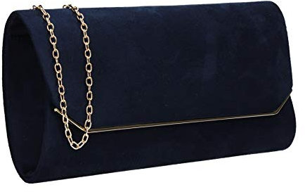 SwankySwans Damen Anny Suedette Überschlag Clutch, Sling Bag, Marineblau
