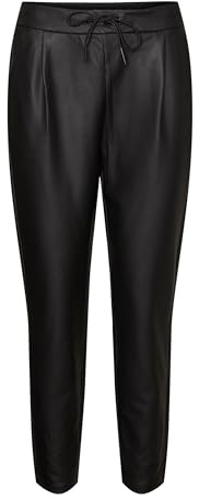 VERO MODA Pantalon en Simili-Cuir VMEVA Taille Moyenne Pantalons Black S 34 Black S / L34