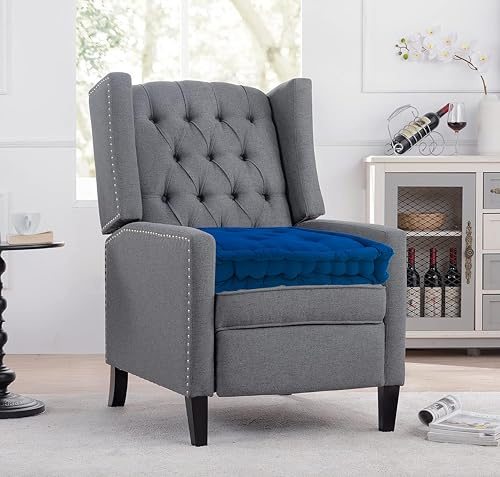 EXQUIZIT HOME Armchair Booster Cushion for Adults, Thick Chair Booster Seat Pad 45 x 45 x 10 cm, 100% Cotton Filling Seat Riser Cushion for Dining Chair, Garden Chair & Armchair, Royal Blue