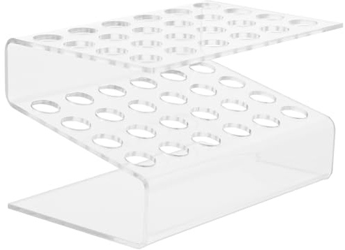 Clear Brush Holder Holes Clear Acrylic Paint Brush Holder Z shaped Paint Brush Display Stand Holder Drying Rack Storage Display for Markers Coloured Pencils Makeup Organiser