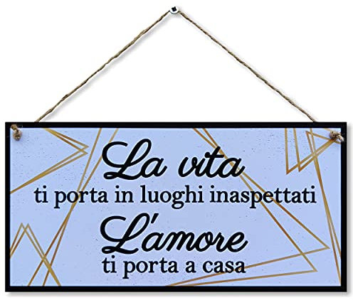 CARISPIBET La vita ti porta |segni decorativi sull'amore segni di benvenuto decorazioni per la casa di ispirazione decorazioni interne 15 x 30 cm