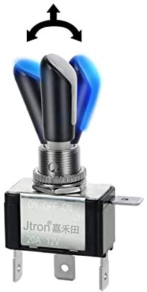 Interrupteur à bascule 12 V 20 A - 3 positions - Bleu - 4P SPDT - 4 broches - Pour voiture, camion, bateau