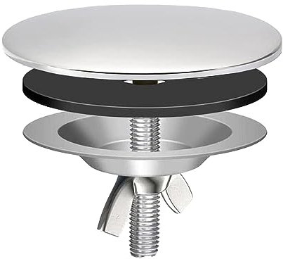 Stainless Steel Kitchen Sink Hole Cover 2 Inch Faucet Hole Cover Kitchen Sink Tap Hole Plate Stopper Cover Blanking Metal Plug, Polished Chrome