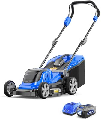 Wild Badger Power 40V 18″ Cordless Lawn Mower Brushless , 5,445 sq ft/0.125 ac, 1×4.0Ah Battery & Fast Charger, 5-Position Height ,for Small-to-Medium Lawns