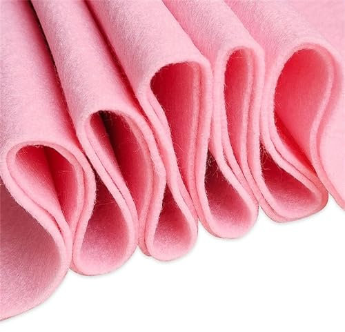 TIYGHI Filz Gewebe 90 x 90 cm Bastelfilz, Filzstoffbahnen, 1,4 mm dick, weich, flexibel for Kunst- und Heimwerkerprojekte (Color : Pink-01, Size : 1 Yard)
