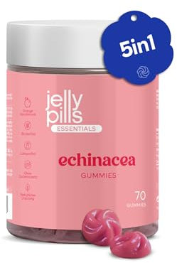 Jelly Pills Gommose Echinacea + Vitamina C – 70 Gommose Vegane – Senza Zuccheri Aggiunti – Gusto Arancia – Supporto al Sistema Immunitario e Difese Naturali