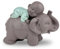 Zen'Light - Estatua de Buda durmiendo sobre Elefante, atmósfera Zen en su Espacio Sagrado, Hermosa Figura de la Suerte, Altura de 9,5 cm, marrón y Verde