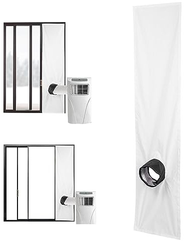 Peosaard Joint de fenêtre de climatiseur Portable 200 cm Tapis de Fixation étanche réglable Kit de fenêtre de climatisation Mobile, 200 cm, Joint de fenêtre pour Le climatiseur Portable